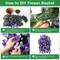 Artificial Faux Flowers Hanging Basket for Outdoor Spring Decor